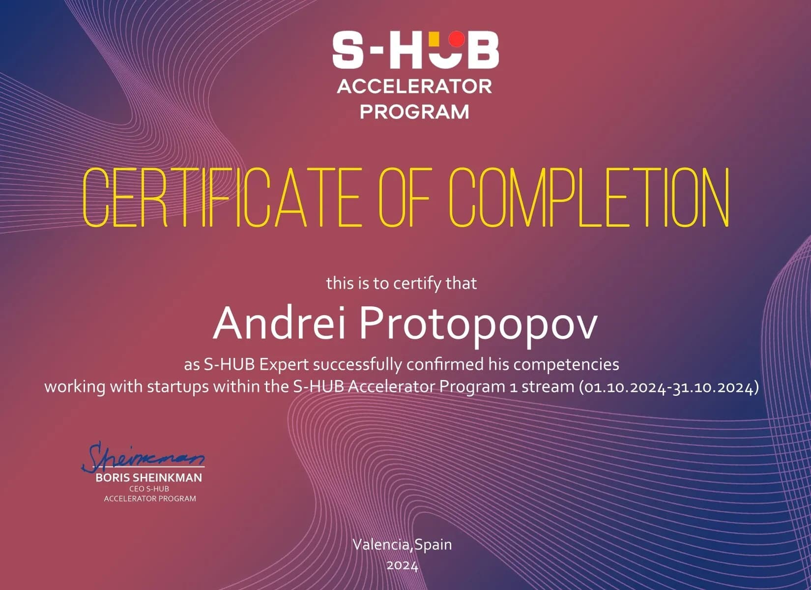 Документ об образовании Андрея Протопопова 3